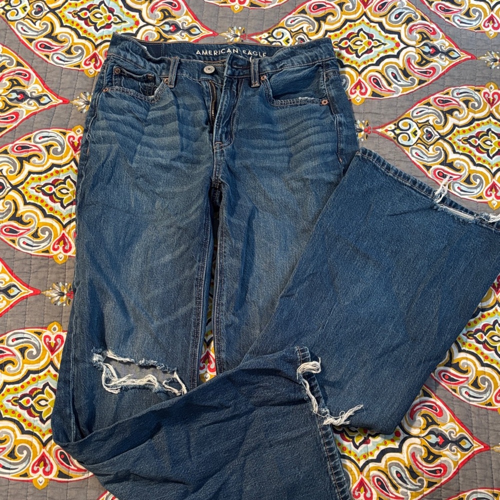 American Eagle Outfitters Blue Ripped Boyfriend Jeans
